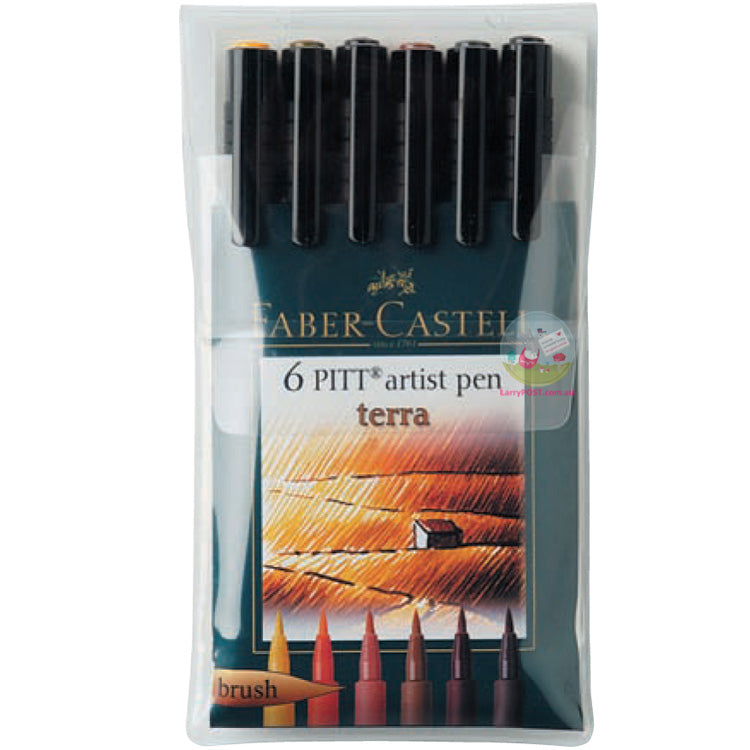 FABER-CASTELL PITT Artist Pen - Terra - Set of 6 Brushes