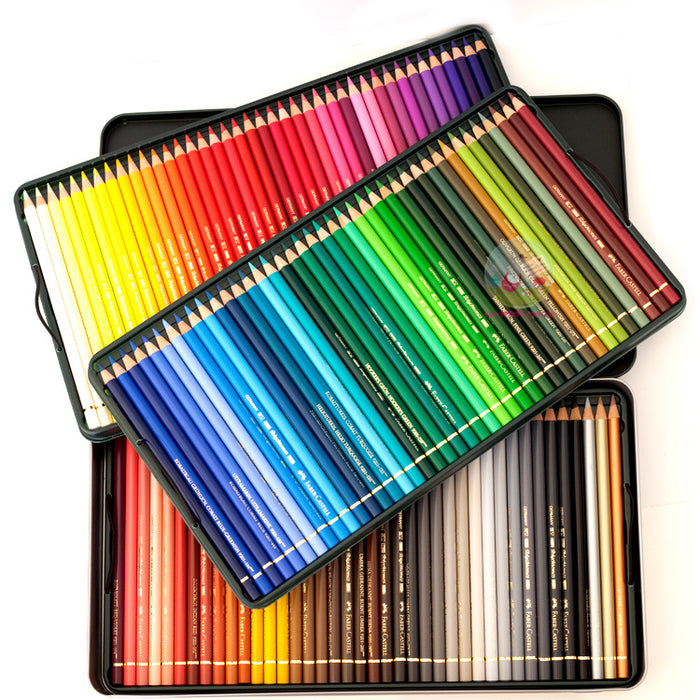 FABER-CASTELL Polychromos Coloured Pencils - 3 Layer Tin of 120