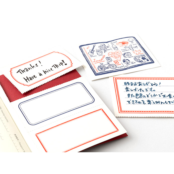 Traveler's Company Leather Notebook - Passport Size Starter Kit - Red - Love and Trip (Limited Edition)
