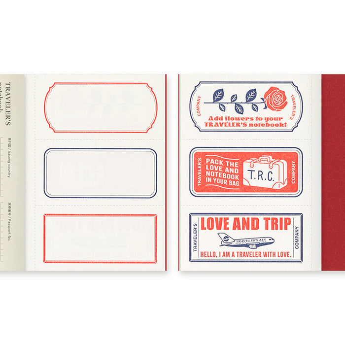 Traveler's Company Leather Notebook - Passport Size Starter Kit - Red - Love and Trip (Limited Edition)