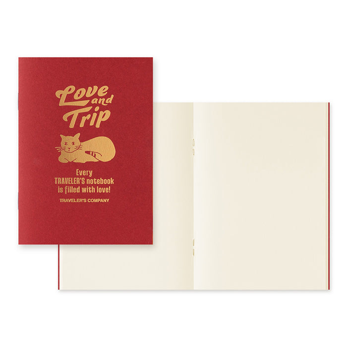 Traveler's Company Leather Notebook - Passport Size Starter Kit - Red - Love and Trip (Limited Edition)