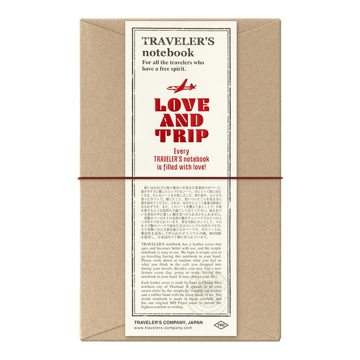 Traveler's Company Leather Notebook - Regular Size Starter Kit - Red - Love and Trip (Limited Edition)
