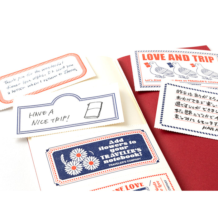 Traveler's Company Leather Notebook - Regular Size Starter Kit - Red - Love and Trip (Limited Edition)