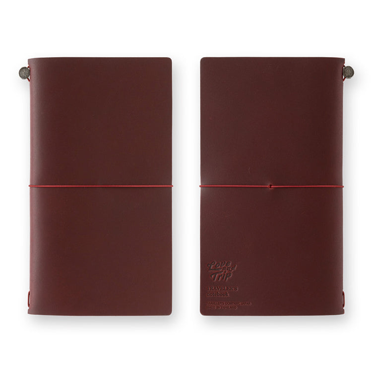 Traveler's Company Leather Notebook - Regular Size Starter Kit - Red - Love and Trip (Limited Edition)