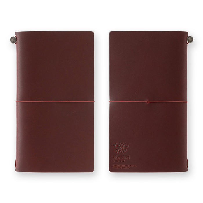 Traveler's Company Leather Notebook - Regular Size Starter Kit - Red - Love and Trip (Limited Edition)