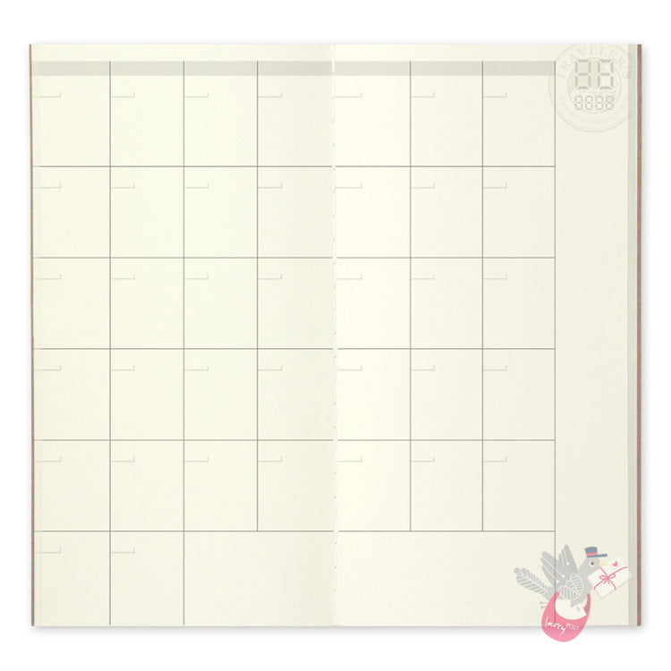 Traveler's Company - Diary Insert - Regular Size - 017 Undated Monthly Diary
