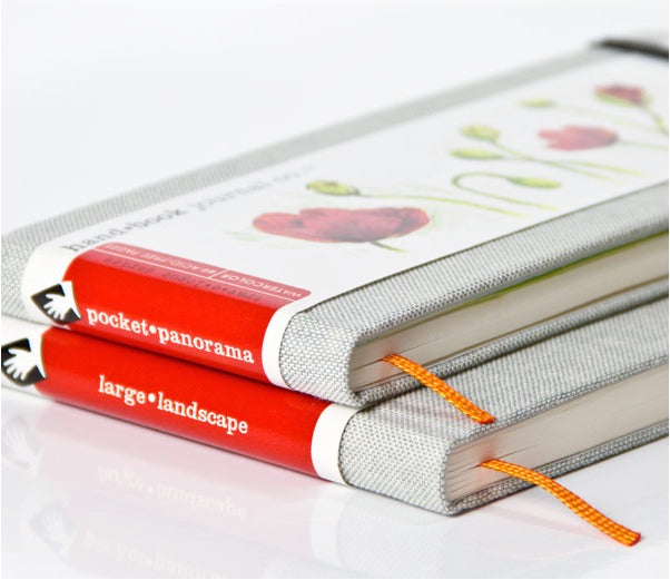 HAND-BOOK JOURNAL CO - Travelogue Series - Watercolour Journal (200gsm) - Pocket Panorama (9 x 21cm) - Grey Linen