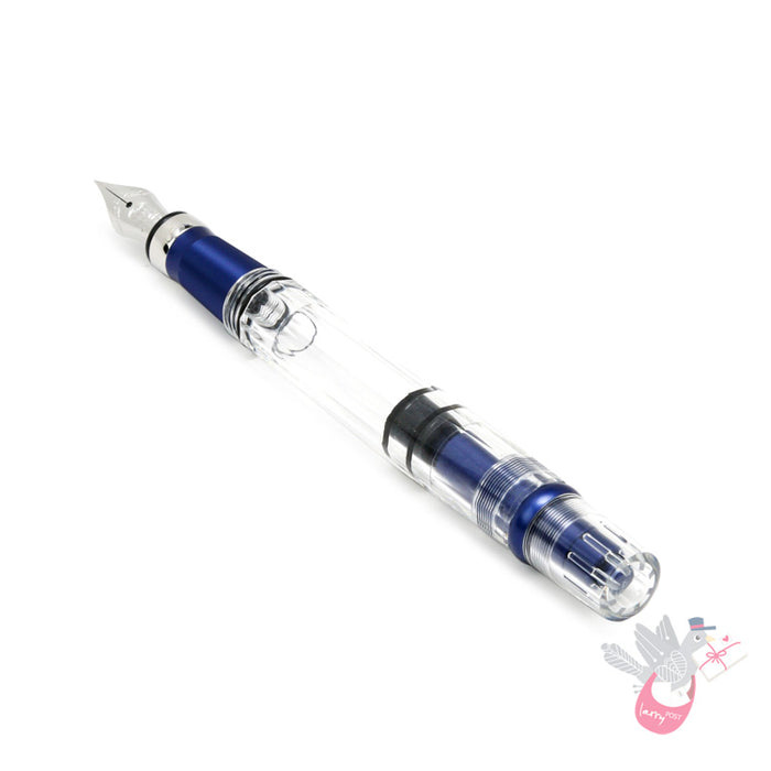 TWSBI Diamond 580ALR Navy Blue Fountain Pen - Clear body with Blue trim - Broad Nib