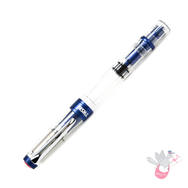 TWSBI Diamond 580ALR Navy Blue Fountain Pen - Clear body with Blue trim - 1.1 Italic (stub) Nib