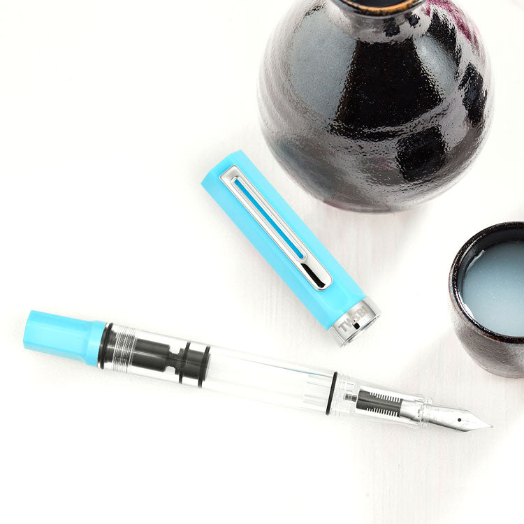 TWSBI Eco Fountain Pen - Sky Blue - 1.1mm Nib (includes Pelikan 4001 Royal Blue 62.5mL ink)