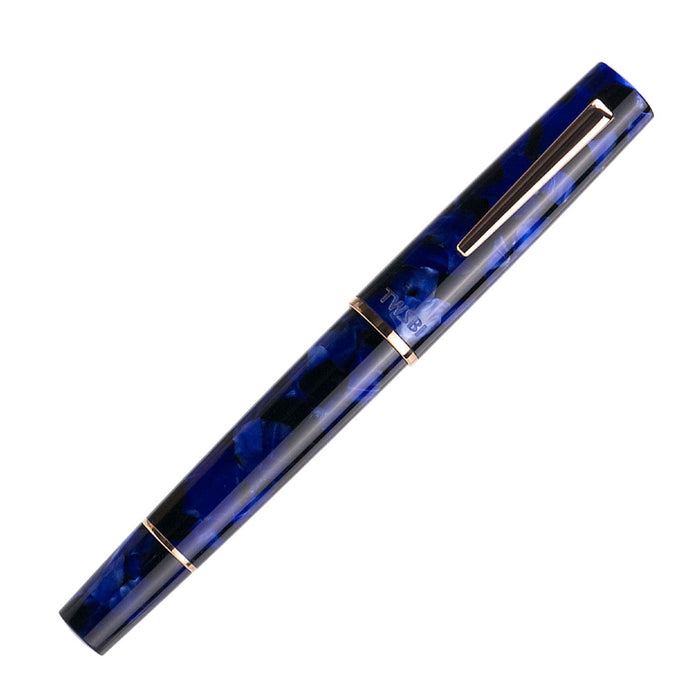TWSBI Kai Fountain Pen (Limited Edition) - Mixed blue resin with rose gold trim and nib - Fine nib