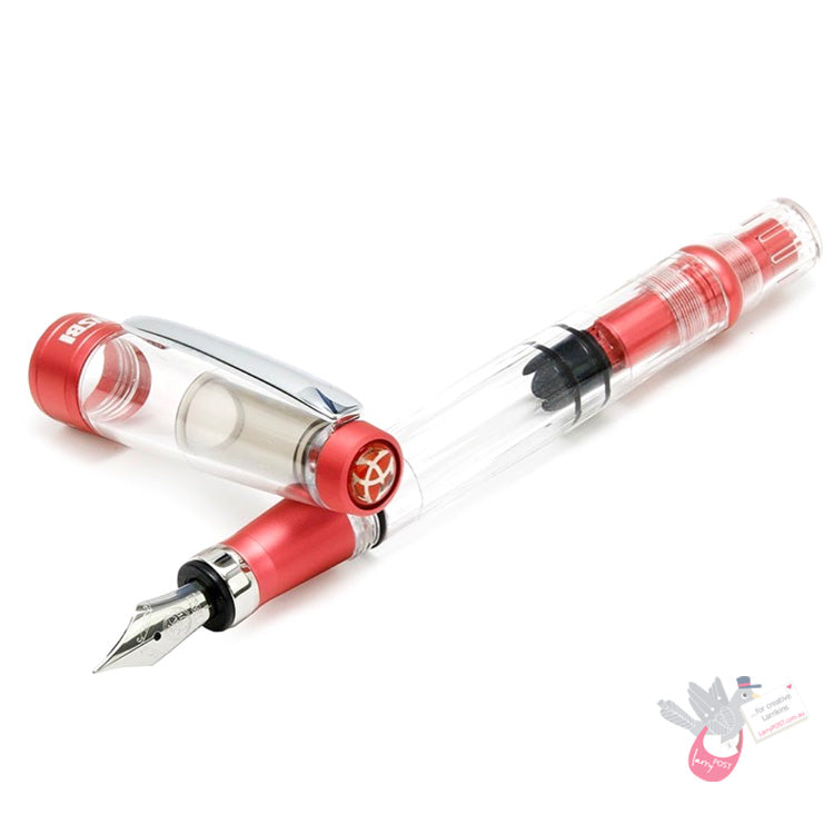 TWSBI Diamond 580ALR Punch Pink Fountain Pen - Clear body with Pink trim - 1.1 Italic (stub) Nib