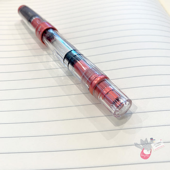 TWSBI Diamond 580ALR Punch Pink Fountain Pen - Clear body with Pink trim - Broad Nib