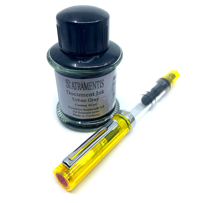 TWSBI Eco Sketch Kit - Clear / Transparent Yellow - Fine & DE ATRAMENTIS Document Ink - Sepia Brown - 45mL