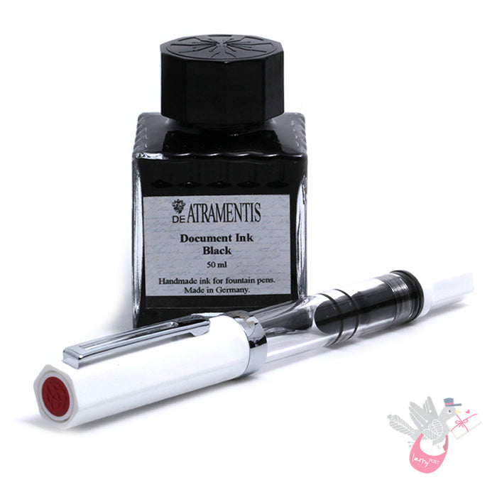 TWSBI Eco Sketch Kit - Clear / White - Fine Nib & DE ATRAMENTIS Document Black 45mL
