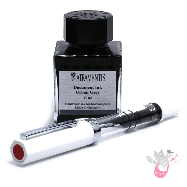 TWSBI Eco Sketch Kit - Clear / White - Fine Nib & DE ATRAMENTIS Document Urban Grey 45mL