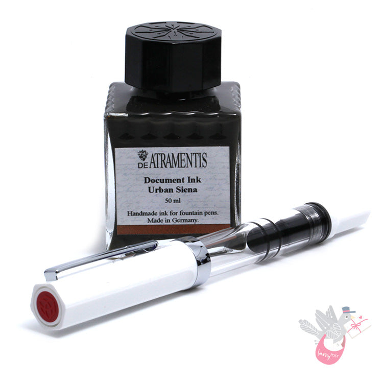 TWSBI Eco Sketch Kit - Clear / White - Fine Nib & DE ATRAMENTIS Document Urban Sienna 45mL