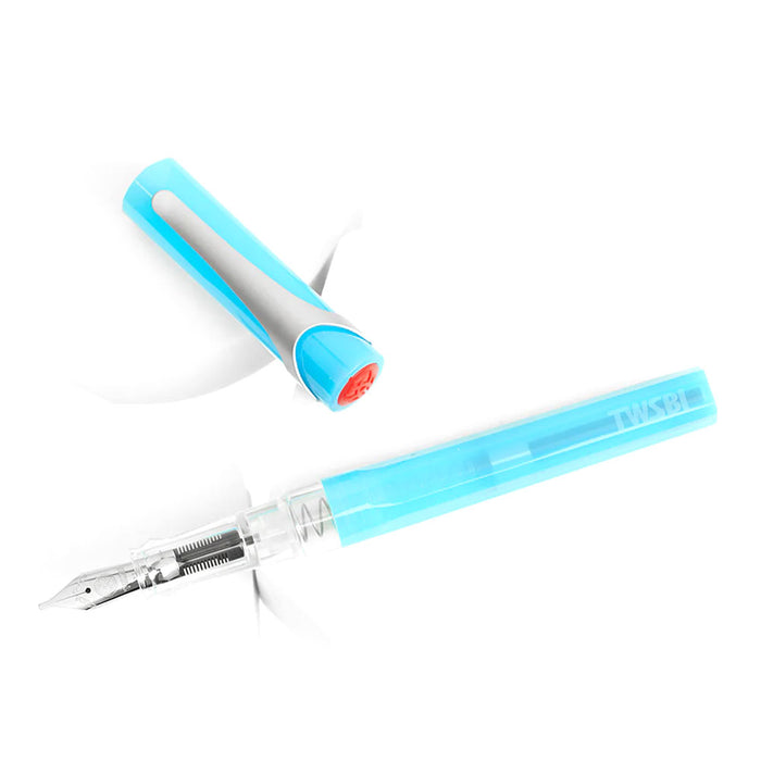 TWSBI Swipe Fountain Pen - Spring Loaded Converter - Blue Ice Colour - Medium Nib