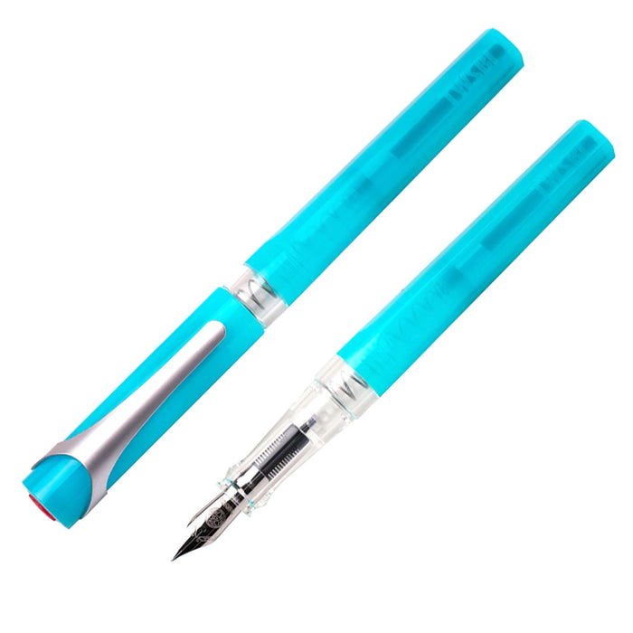 TWSBI Swipe Fountain Pen - Spring Loaded Converter - Blue Ice Colour - Fine Nib