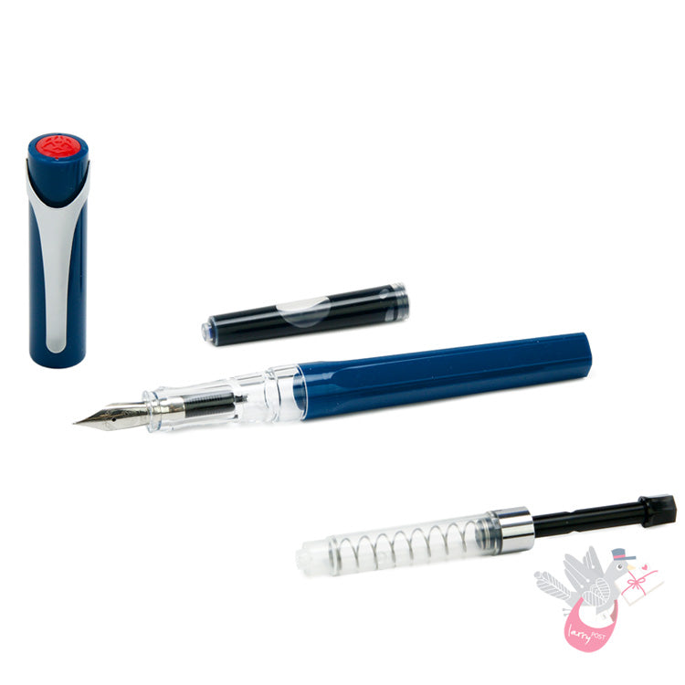 TWSBI Swipe Fountain Pen - Spring Loaded Converter - Prussian Blue Colour - Broad Nib