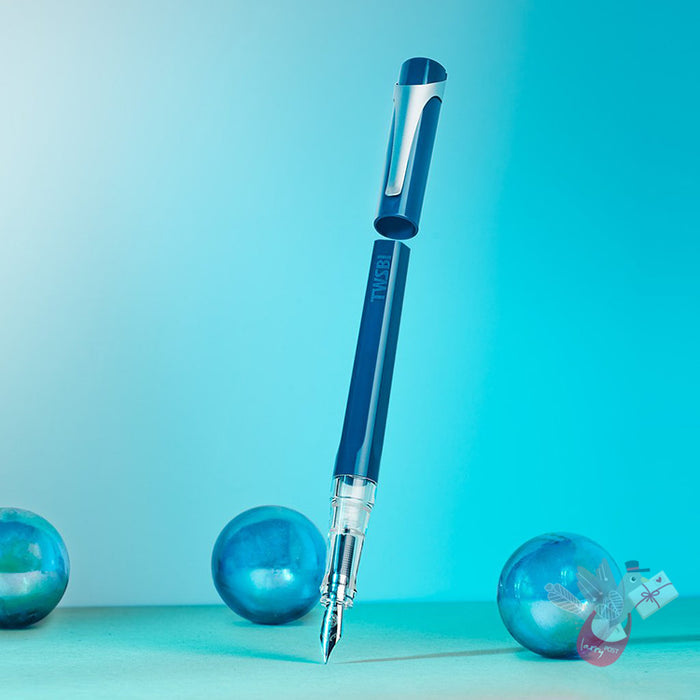 TWSBI Swipe Fountain Pen - Spring Loaded Converter - Prussian Blue Colour - Broad Nib