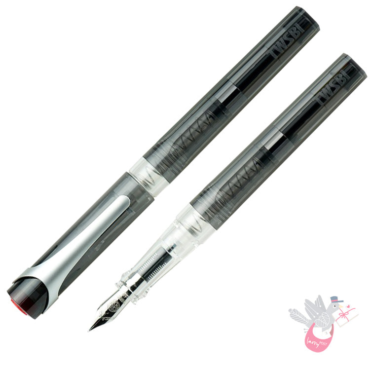 TWSBI Swipe Fountain Pen - Spring Loaded Converter - Smoke Colour - 1.1 Italic (stub) Nib