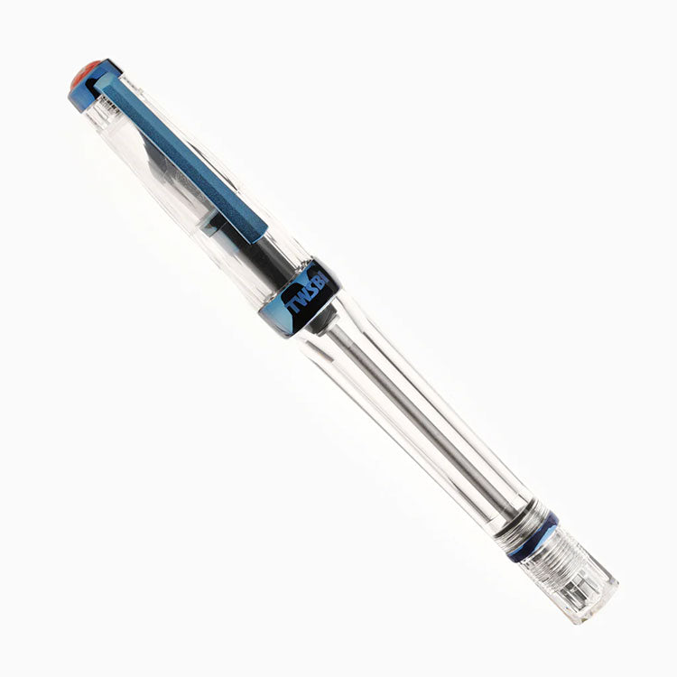TWSBI Vac 700R Kyanite Fountain Pen - Clear with plated aluminium trim - Extra Fine Nib