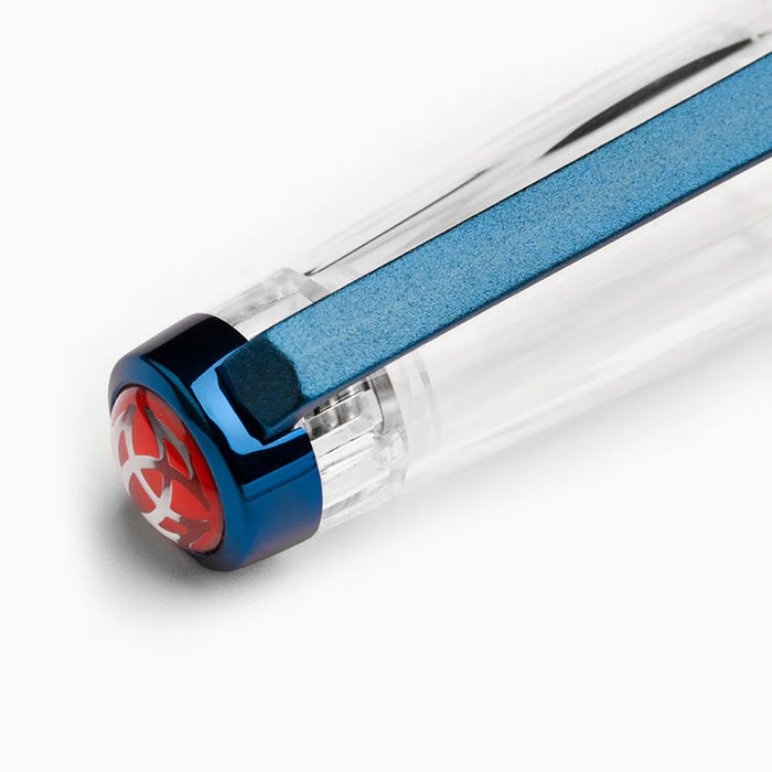 TWSBI Vac 700R Kyanite Fountain Pen - Clear with plated aluminium trim - 1.1mm Italic (stub) Nib