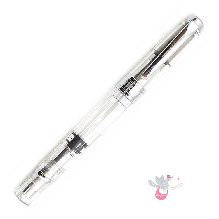 TWSBI Diamond 580AL Silver Fountain Pen - Clear with silver aluminium trim - Medium Nib