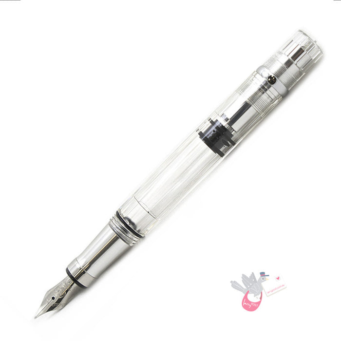 TWSBI Diamond 580AL Silver Fountain Pen - Clear with silver aluminium trim - Medium Nib