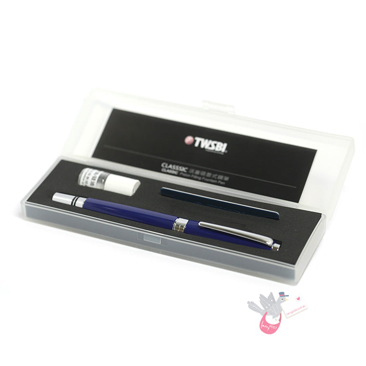 TWSBI Classic Fountain Pen - Sapphire Blue - 1.1 Italic (stub) Nib