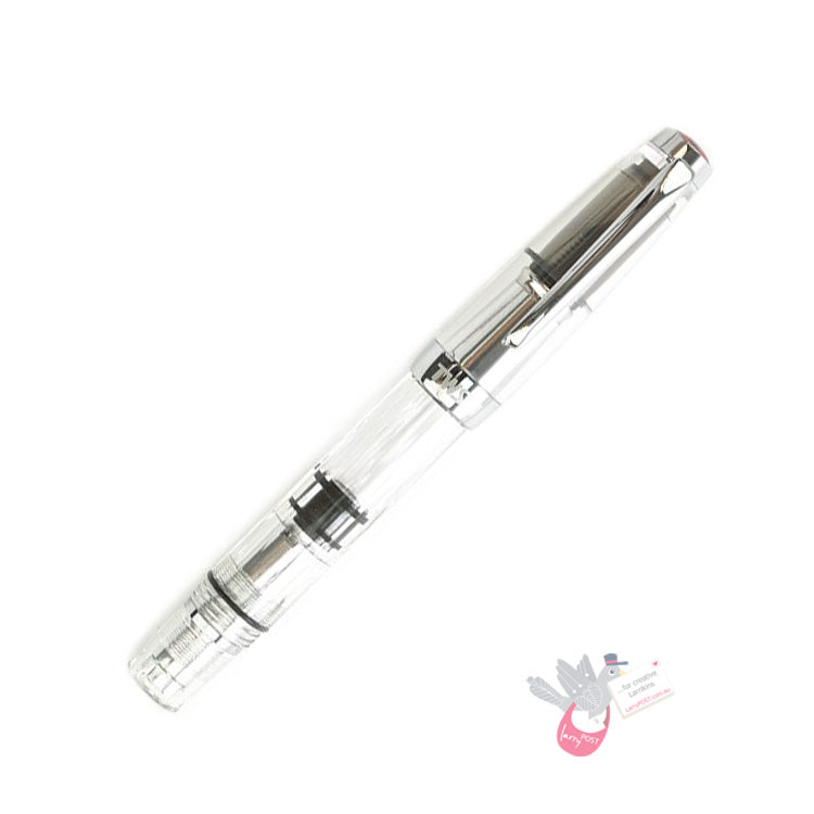 TWSBI Diamond Mini AL Silver Fountain Pen - Clear with silver aluminium trim - Medium Nib