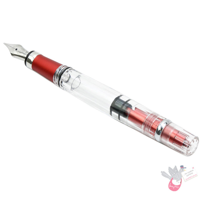 TWSBI Diamond 580AL Rose Fountain Pen - Clear with silver aluminium trim - Medium Nib
