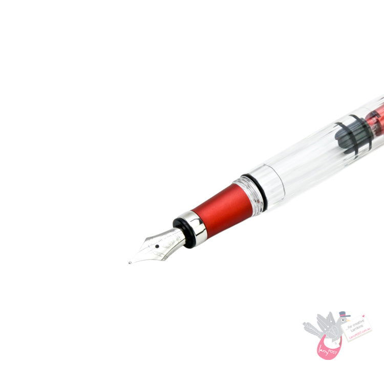 TWSBI Diamond 580AL Rose Fountain Pen - Clear with silver aluminium trim - 1.1 Italic Stub Nib