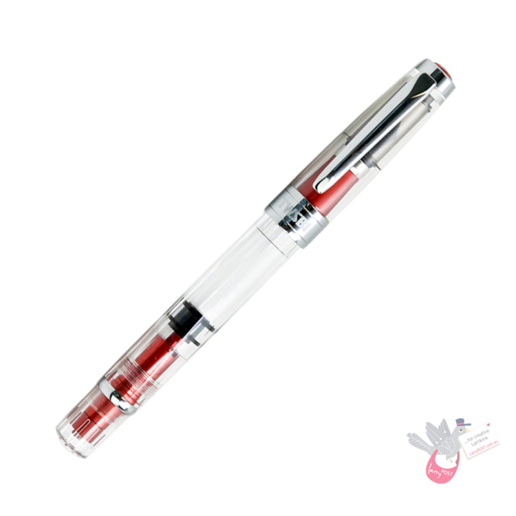 TWSBI Diamond 580AL Rose Fountain Pen - Clear with silver aluminium trim - 1.1 Italic Stub Nib