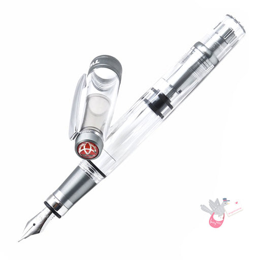 TWSBI Diamond 580AL R Nickel Grey Fountain Pen - Clear body with Nickel Grey trims