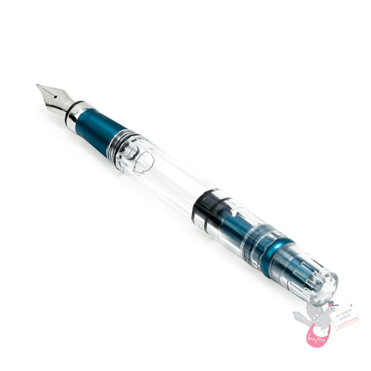 TWSBI Diamond 580ALR Prussian Blue Fountain Pen - Clear body with Blue trim - Medium Nib