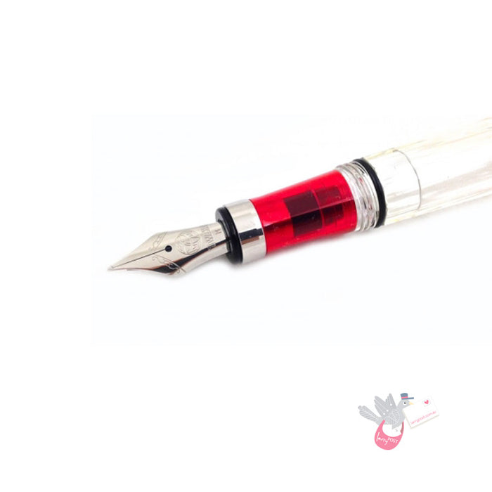 TWSBI Diamond 580RBT Fountain Pen - Red / Clear / Blue - 1.1 Italic (stub) Nib