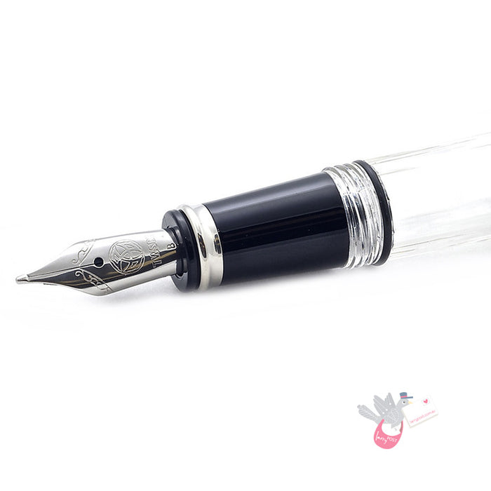 TWSBI Diamond Mini Classic Fountain Pen - Black / Clear - 1.1 Italic (stub) Nib