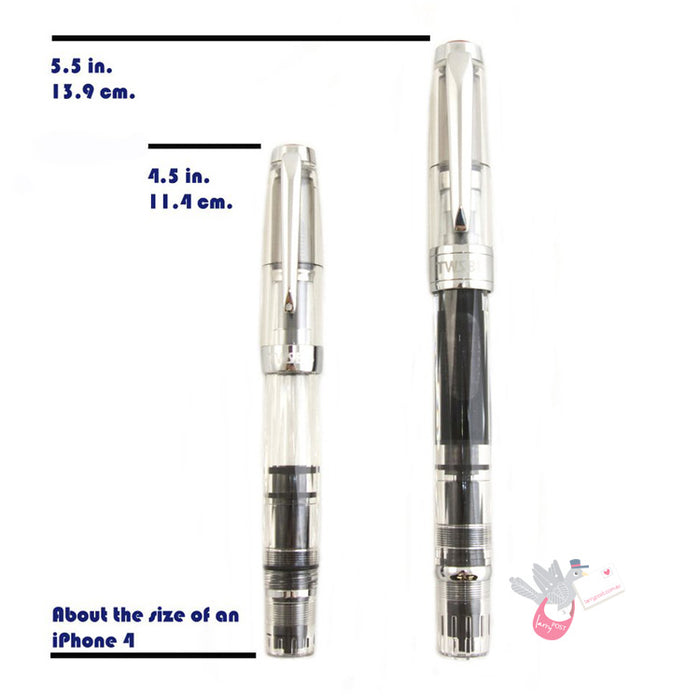 TWSBI Diamond Mini Classic Fountain Pen - Black / Clear - 1.1 Italic (stub) Nib