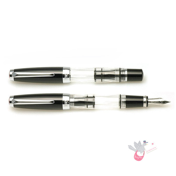 TWSBI Diamond Mini Classic Fountain Pen - Black / Clear - 1.1 Italic (stub) Nib