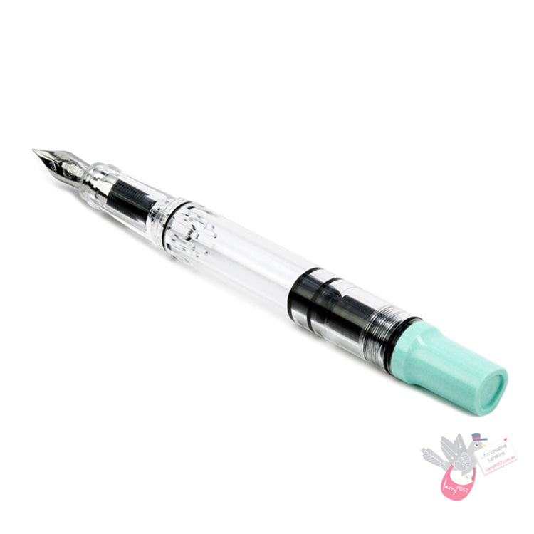 TWSBI Eco-T Sketch Kit - Clear / Mint Blue - Fine Nib & DE ATRAMENTIS Document Urban Sienna 45mL