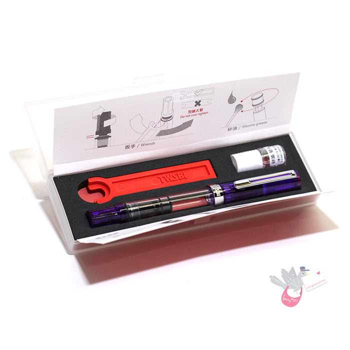 TWSBI Eco Fountain Pen - Clear / Transparent Purple - 1.1 Italic (stub) Nib