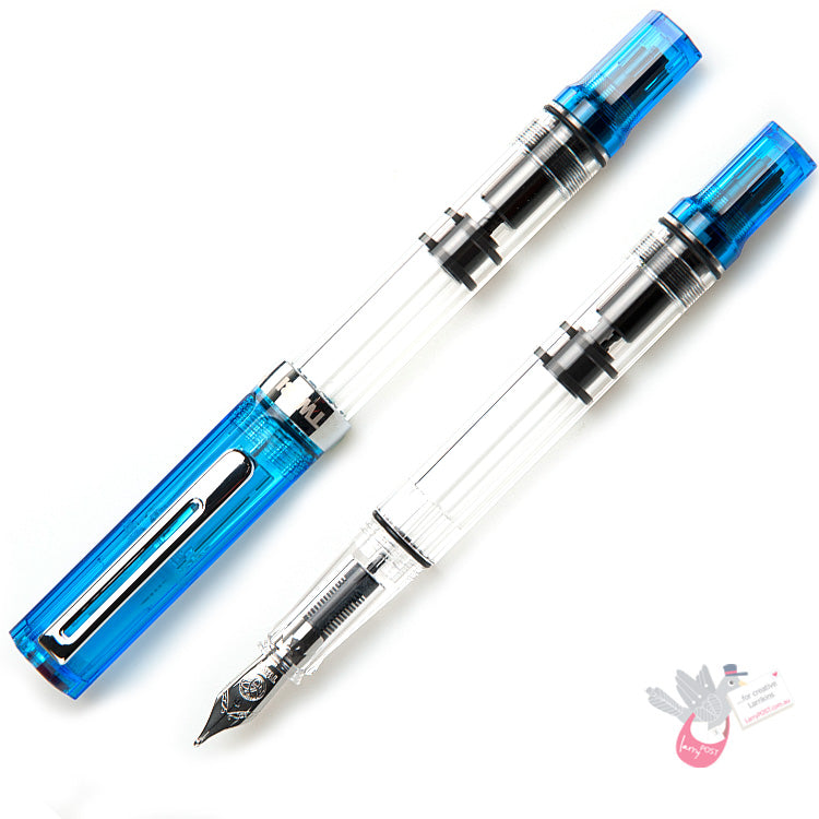 TWSBI Eco Fountain Pen - Clear / Transparent Blue - Broad Nib