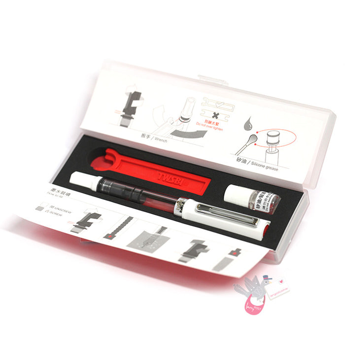 TWSBI Eco Fountain Pen - Clear / White - 1.1 Italic (stub) Nib