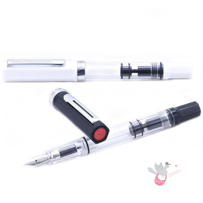 TWSBI Eco Fountain Pen - Clear / White - 1.1 Italic (stub) Nib