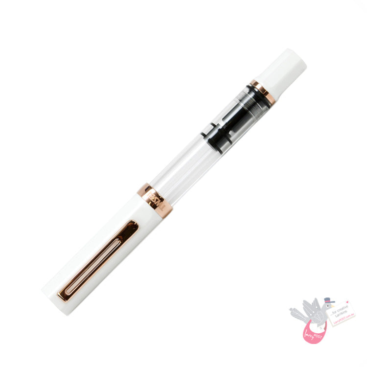 TWSBI Eco Fountain Pen - White with Rose Gold - 1.1mm Italic Nib