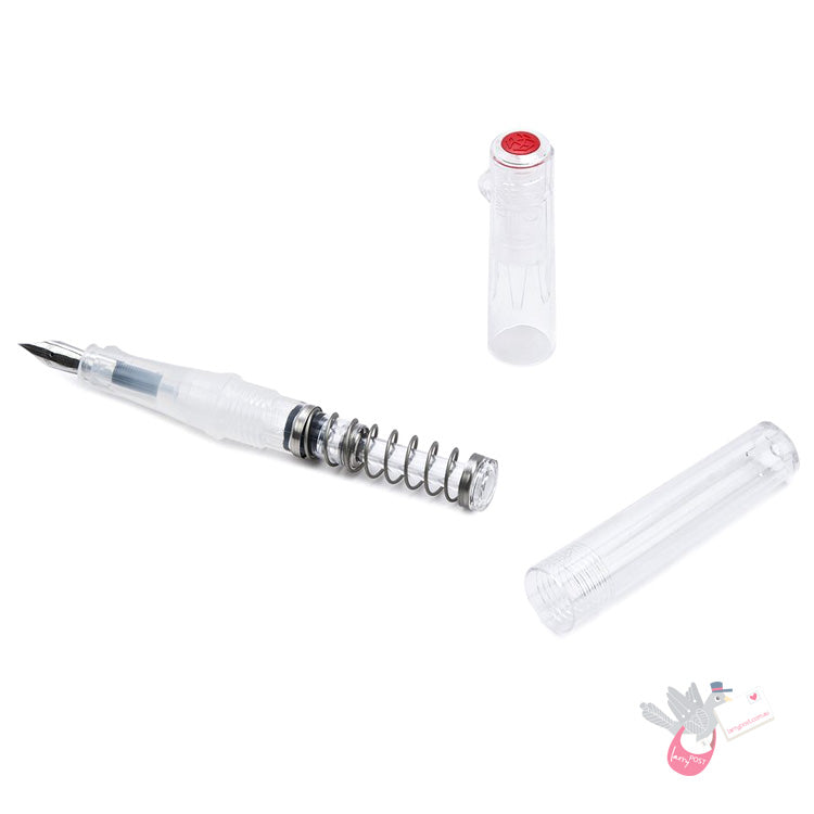 TWSBI Go Fountain Pen - Spring Load Mechanism - Clear - 1.1 Italic (stub) Nib