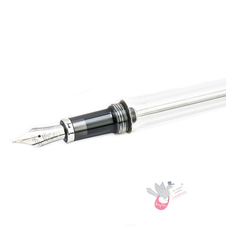 TWSBI Vac 700R Fountain Pen - Clear with aluminium trim - 1.1 Italic (stub) Nib