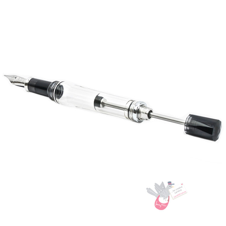 TWSBI Vac 700R Fountain Pen - Clear with aluminium trim - 1.1 Italic (stub) Nib